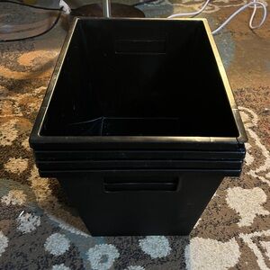4 black storage organizer bins black